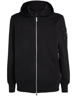 Moose Knuckles Logo Zip-Up Hoodie - Black