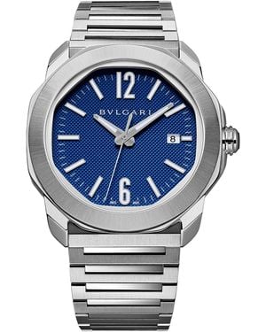 BVLGARI Stainless Steel Octo Roma Automatic Watch - Grey