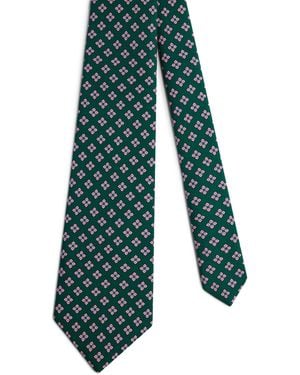 dunhill Mulberry Silk Printed Tie - Green