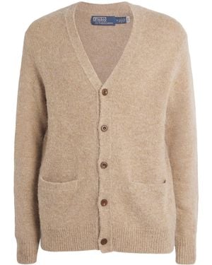 Polo Ralph Lauren Wool-Blend Elbow-Patch Cardigan - Natural
