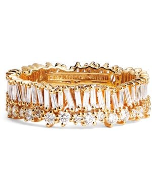 Suzanne Kalan And Diamond Classic Short Stack Eternity Ring - Metallic