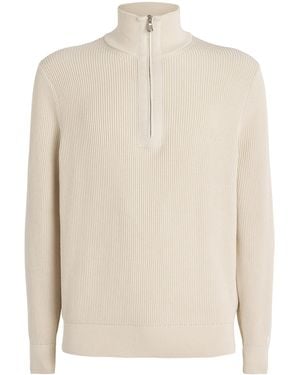 J.Lindeberg Organic Cotton Alex Half-Zip Sweatshirt - White