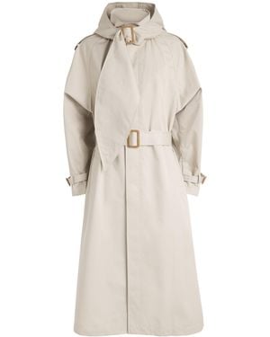 Polo Ralph Lauren Scarf Hooded Trench Coat - Natural