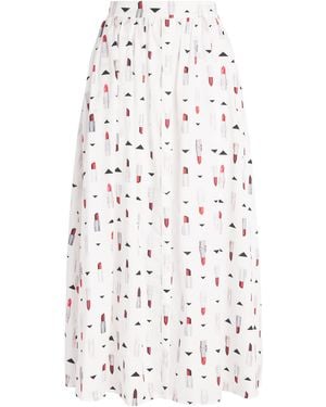 L'Agence Lipstick Seina Pleated Midi Skirt - White