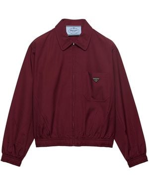 Prada Poplin Logo Jacket - Red