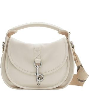 Burberry Small Calf Leather B Clip Messenger Bag - Gray