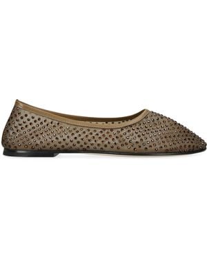 Dear Frances Embellished Balla Ballet Flats - Brown