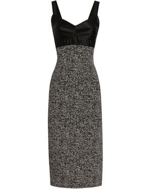 Dolce & Gabbana Silk Bustier Midi Dress - Black
