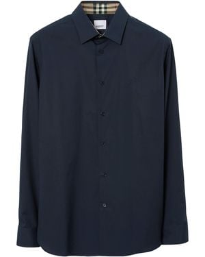 Burberry Stretch-Cotton Ekd Shirt - Blue