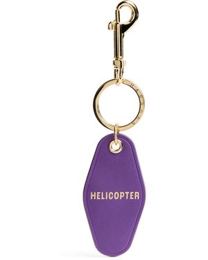 Harrods Leather Helicopter Tag Keyring - Purple