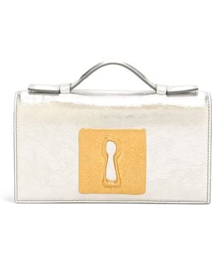 Schiaparelli Leather Keyhole Top-Handle Bag - Metallic