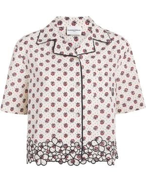 Claudie Pierlot Cotton Poplin Embroidered Shirt - White