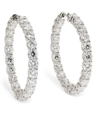 Harrods And Diamond Hoop Earrings - White