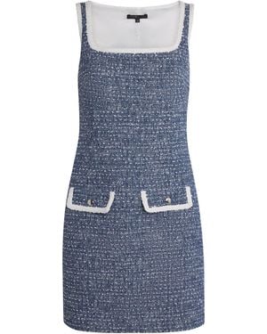 Maje Cotton-Blend Tweed Mini Dress - Blue