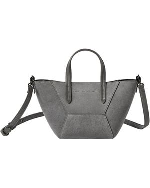 Brunello Cucinelli Mini Suede Bc Duo Tote Bag - Gray