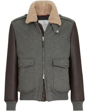 Brunello Cucinelli Cashmere Bomber Jacket - Gray