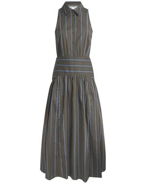 STAUD Cotton-Blend Romy Maxi Dress - Grey