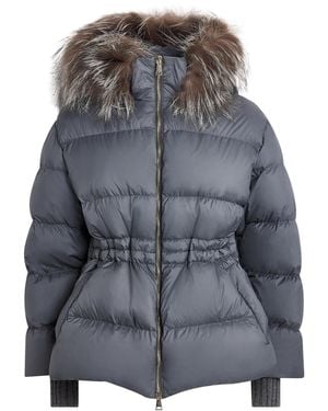 Fabiana Filippi Fox Fur-Trim Puffer Jacket - Grey