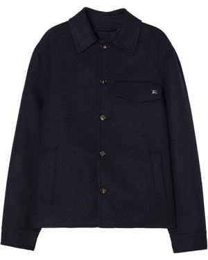 Burberry Wool Thorn Shacket Overshirt - Blue