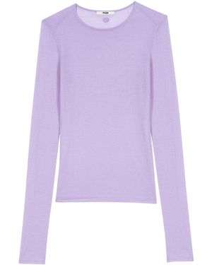 Maje Wool Crew-Neck Sweater - Purple
