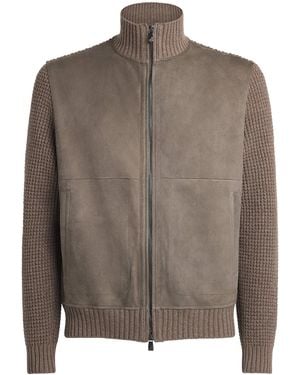 Corneliani Wool-Suede Hybrid Jacket - Brown