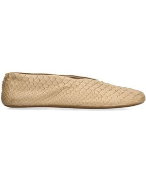 The Row Stella Leather Ballet Flats - Natural