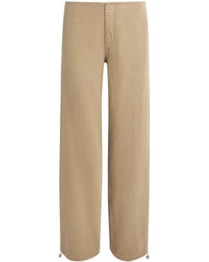 Still Here Drawstring Sport Low-Rise Wide-Leg Jeans - Natural