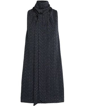 Missoni Chevron High-Neck Mini Dress - Blue