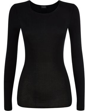 Hanro Soft Touch Long Sleeve Top - Black