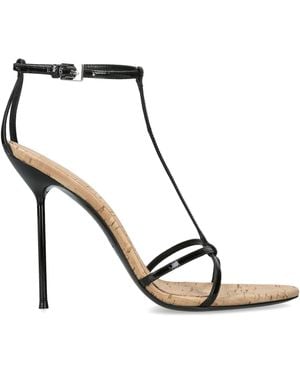 Paris Texas Patent Leather Lidia T-Strap Sandals 105 - Black