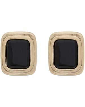 Saint Laurent Cabochon Clip-On Earrings - Black