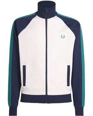 Fred Perry Contrast-Sleeve Track Jacket - Blue