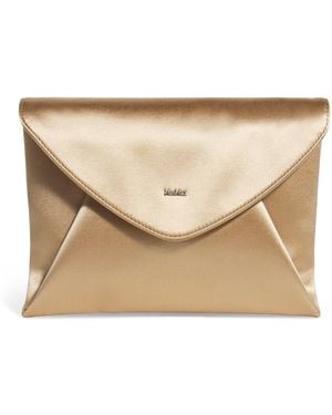 Max Mara Satin Envelope Clutch Bag - Natural
