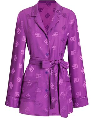 Dolce & Gabbana Silk Dg Millennials Shirt - Purple