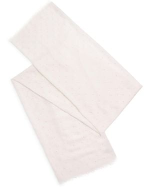 Colombo Cashmere-Silk Embellished Scarf - White