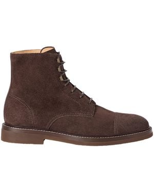 Brunello Cucinelli Brushed Leather Ankle Boots - Brown