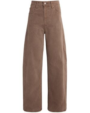 PAIGE Arellia Skimmer High-Rise Wide-Leg Jeans - Brown