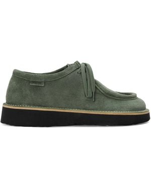 Loewe Suede Wide-Toe Faro Shoes - Green