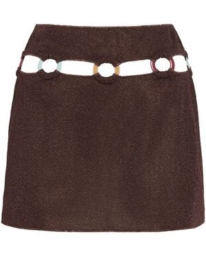 Oséree Multi-Ring Lumière Mini Skirt - Brown