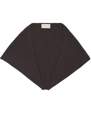 Johnstons of Elgin Cashmere Gauzy Triangle Neck Tie - Black
