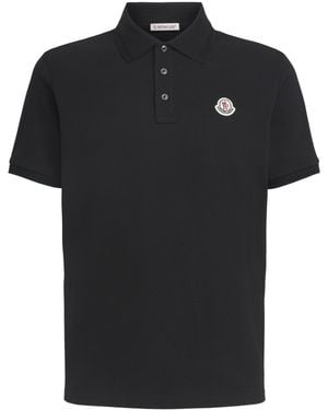 Moncler Cotton Logo Polo Shirt - Black