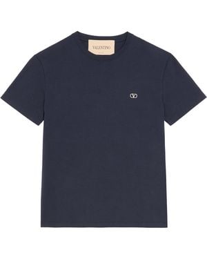 Valentino Cotton Vlogo T-Shirt - Blue