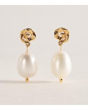 Anni Lu Freshwater Pearl Shell Drop Earrings - Natural