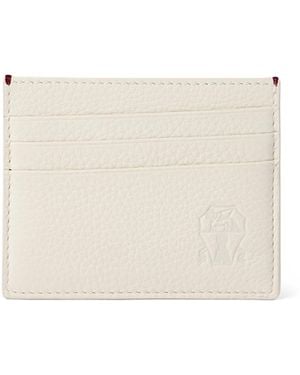 Brunello Cucinelli Grained Leather Card Holder - Natural