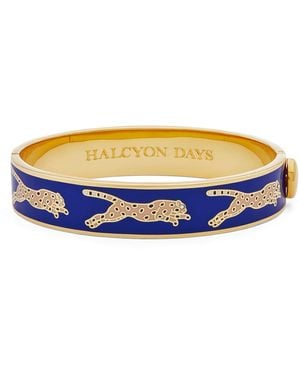 Halcyon Days Plated Leopard Bangle - Blue