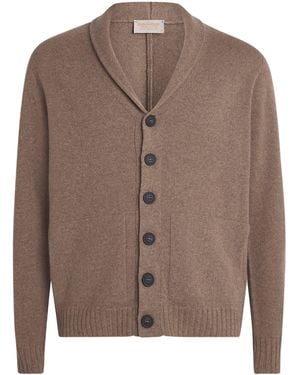 John Smedley Eco Cashmere Shawl Collar Rockford Cardigan - Brown