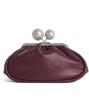 Weekend by Maxmara Medium Leather Pasticcino Clutch Bag - Purple