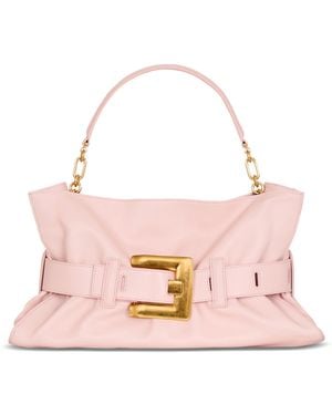 Balmain Medium Leather Anthem Shoulder Bag - Pink