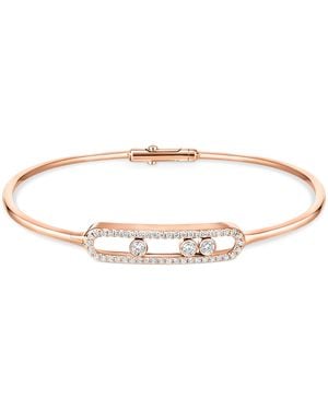 Messika Move Classique And Diamond Pavé Thin Bangle - Natural