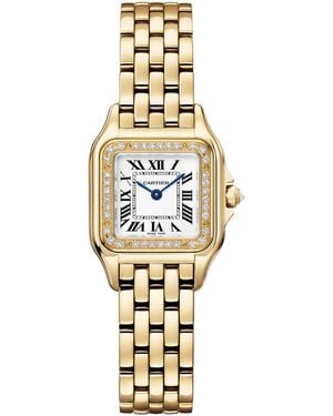 Cartier Small And Diamond Panthère De Watch - Metallic